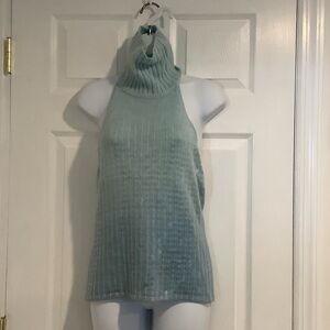 NWT GUESS  Blue Angora Blend Halter Turtleneck Sequin Hombre Sweater Size Large